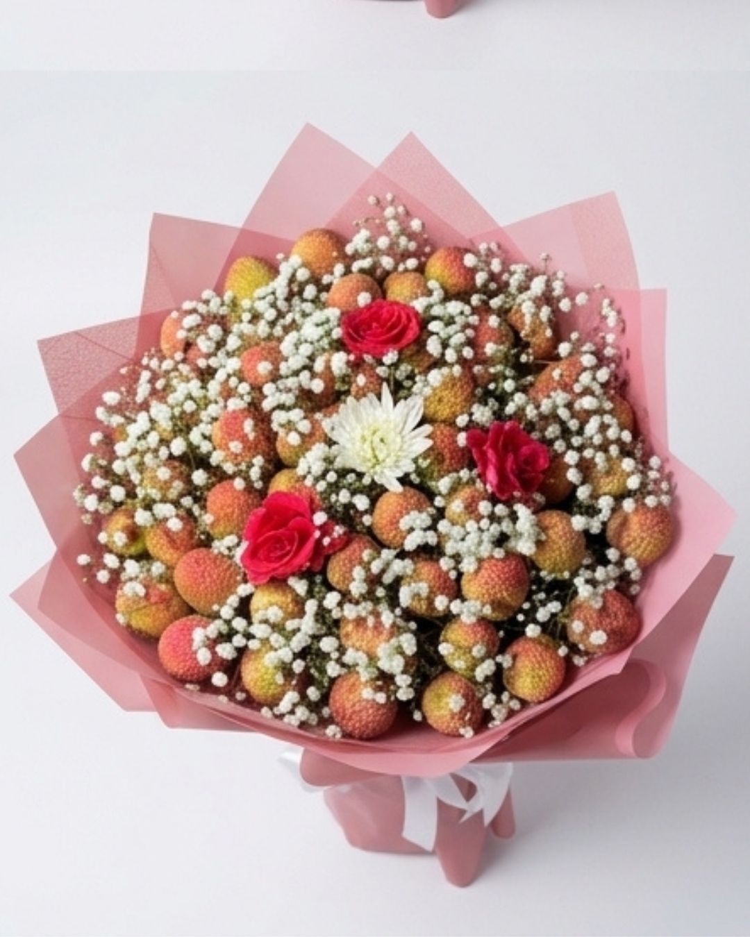 Sweet Blush Lychee & Floral Artisan Gift Bouquet detail 4