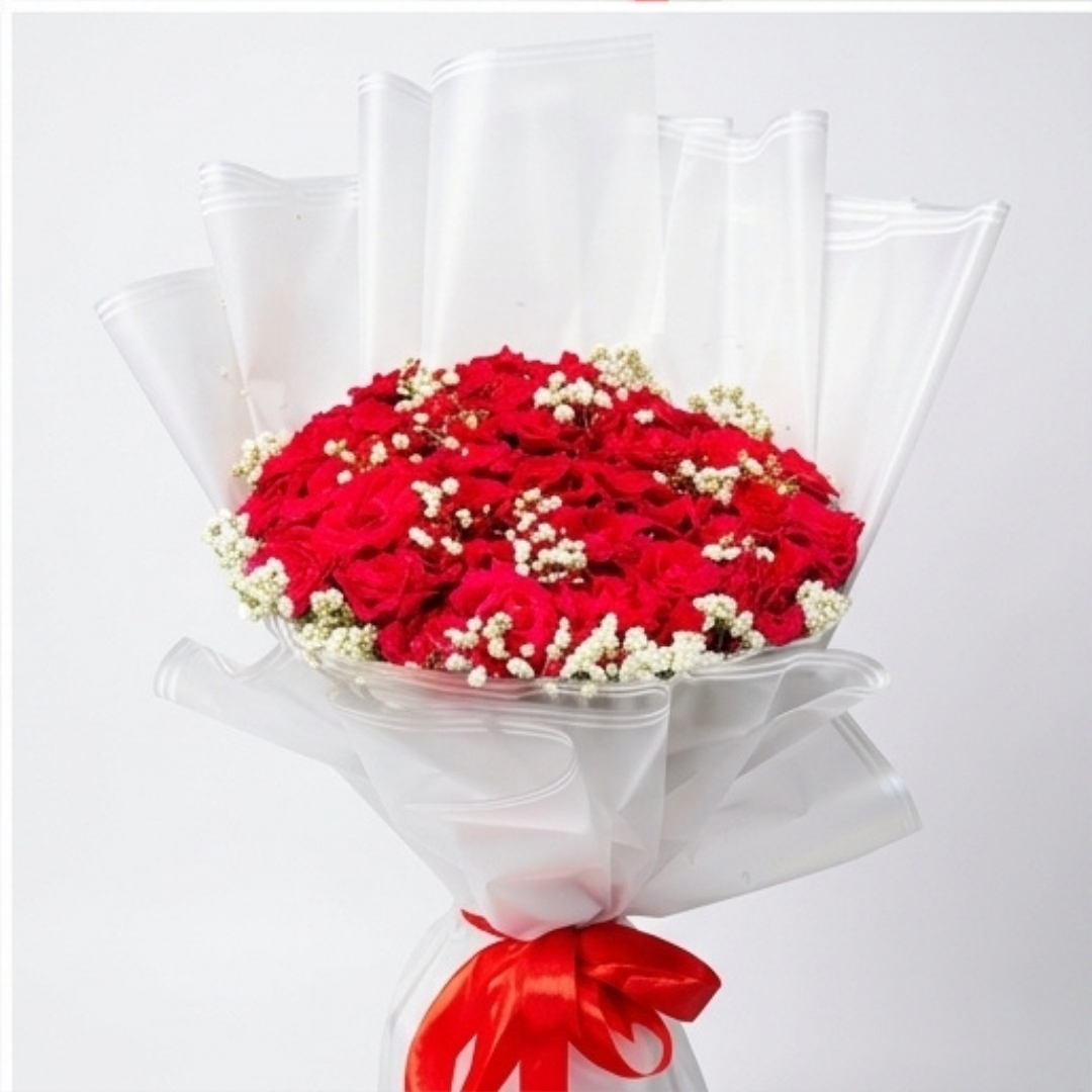Grand Passion Luxury Red Rose Bouquet detail 4