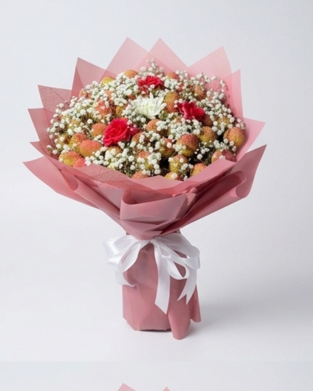 Sweet Blush Lychee & Floral Artisan Gift Bouquet — Fresh Flowers by Aligoraya Flowers Market, Lahore