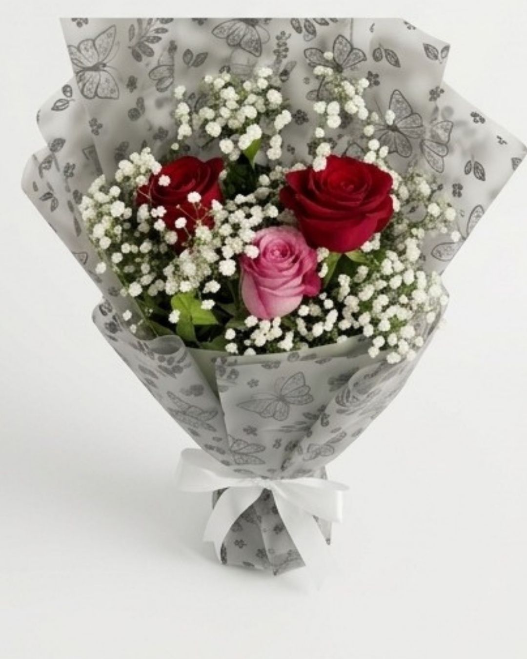 Enchanting Butterfly Print Rose Bouquet detail 4