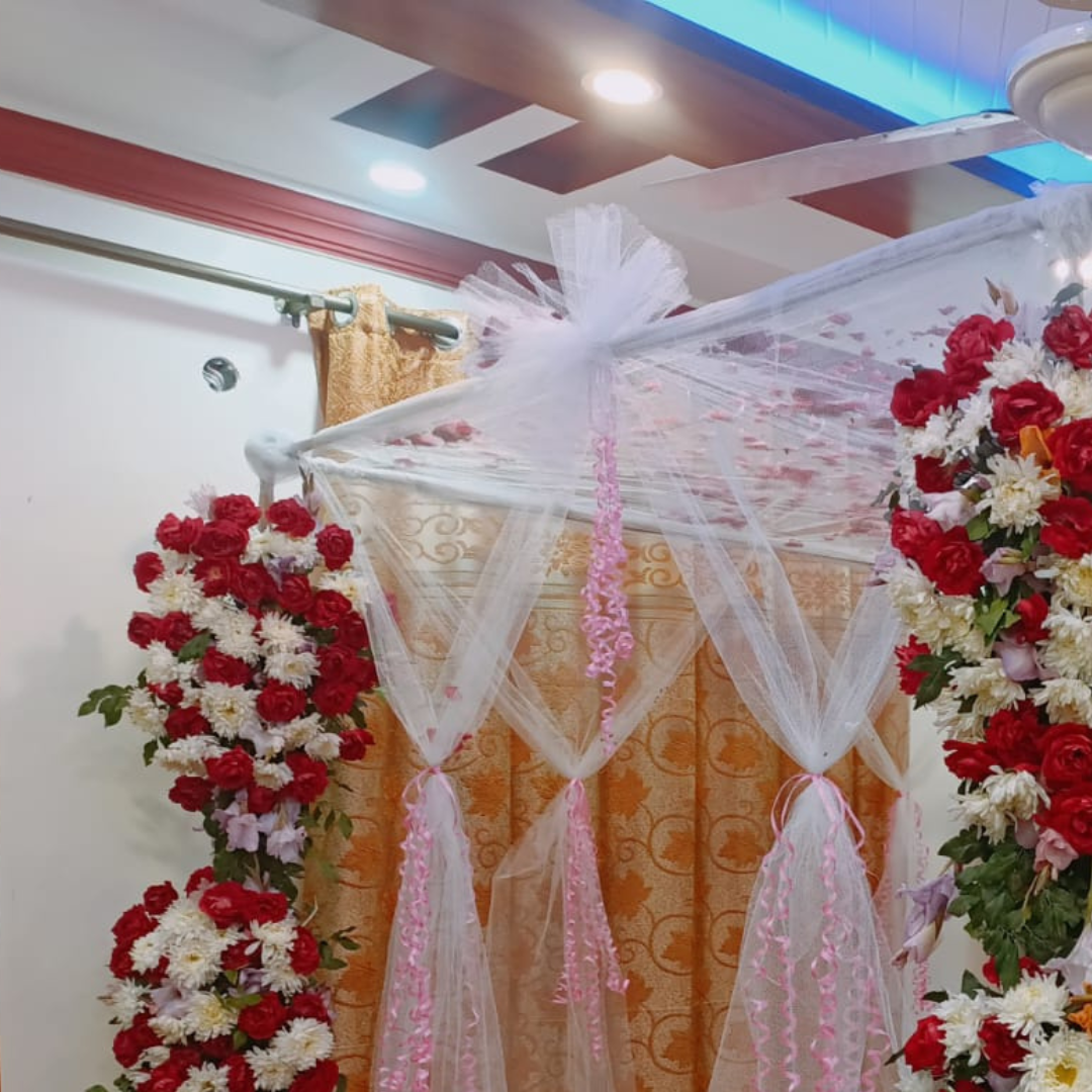 Luxury Masheri Wedding Bed Decoration - Choice of Fresh & Artificial Flowers