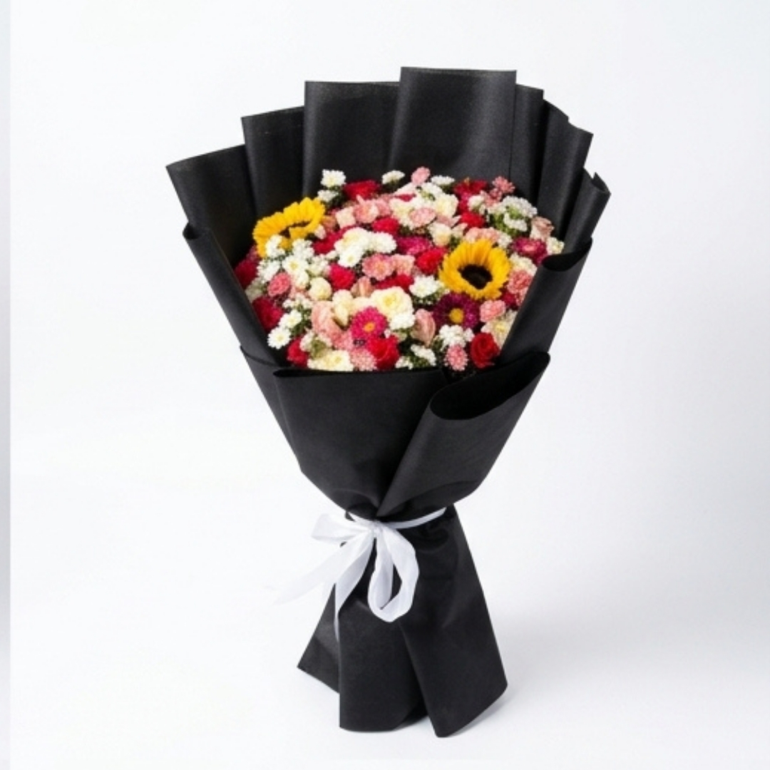 Midnight Glow Mixed Sunflower & Floral Bouquet detail 4