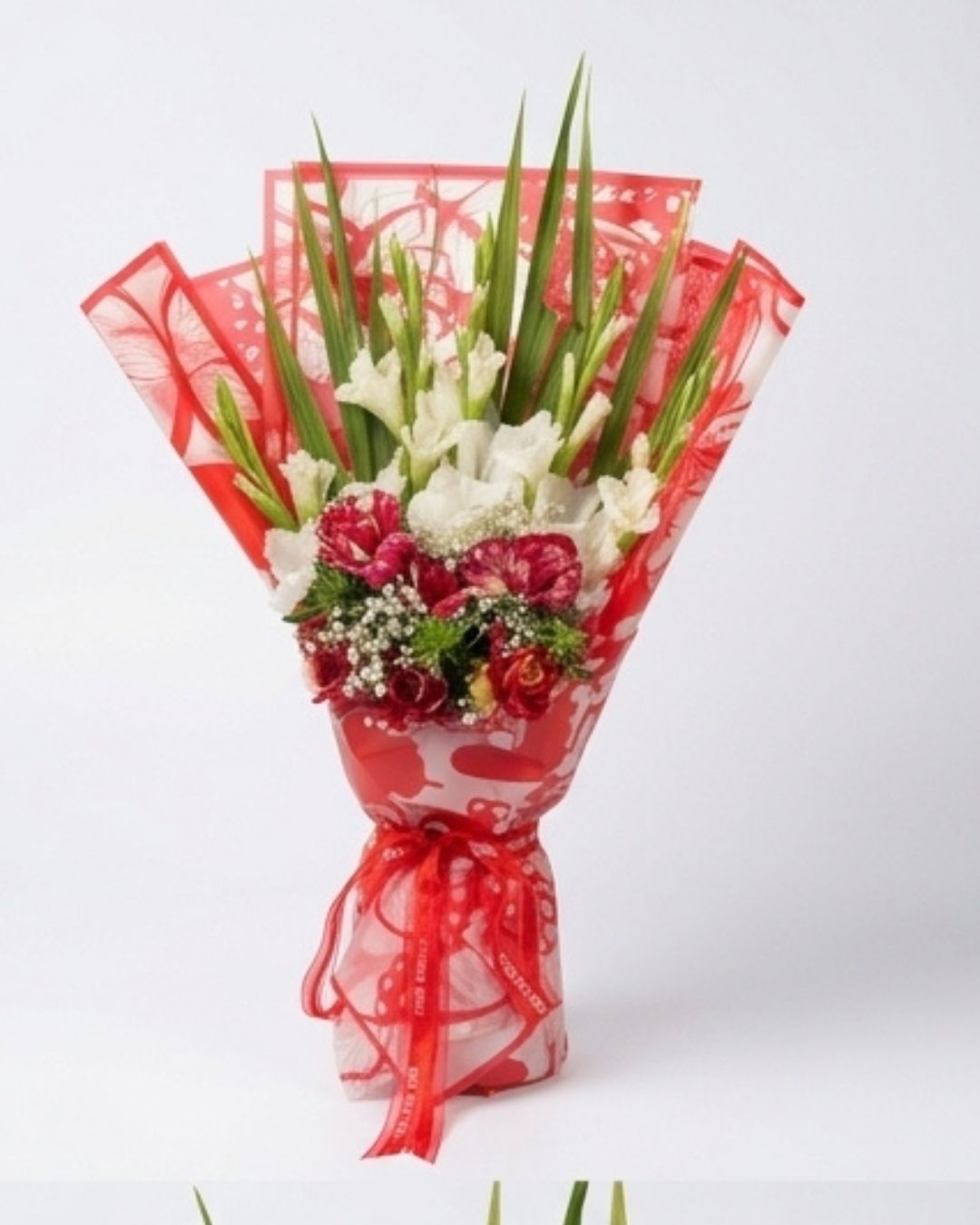 Crimson Flare Mixed Spike & Rose Luxury Bouquet detail 2