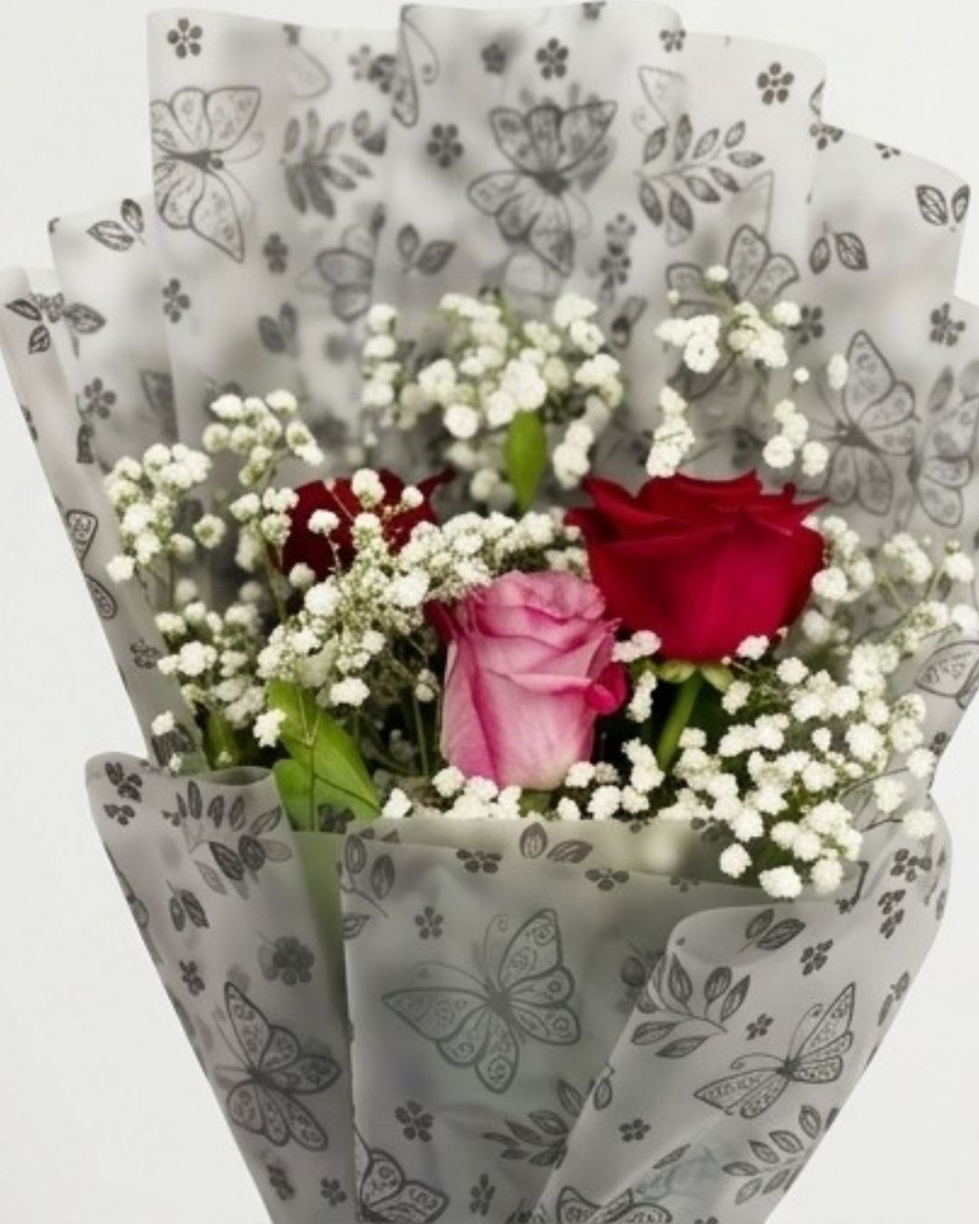 Enchanting Butterfly Print Rose Bouquet detail 3