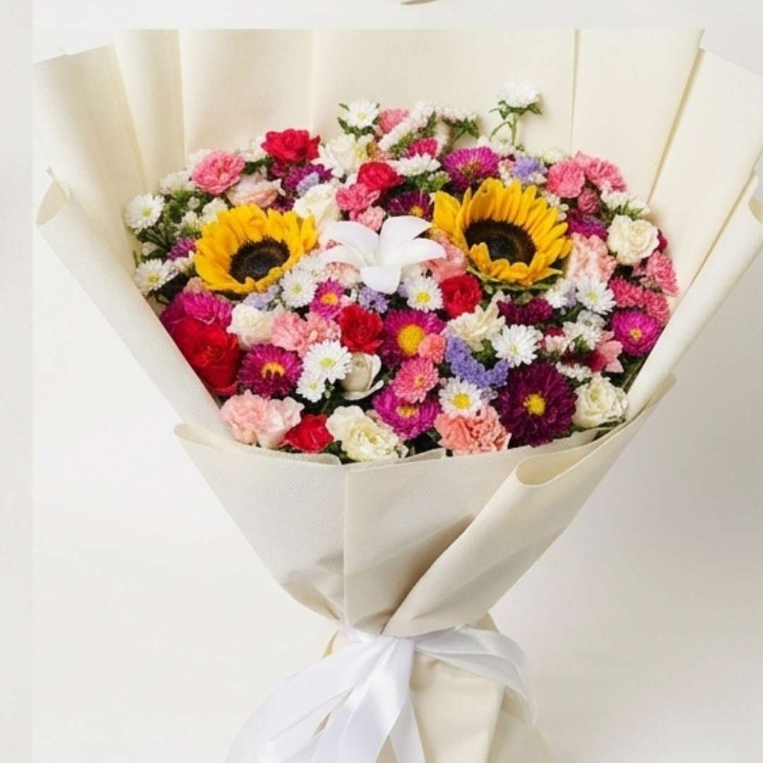 Meadow Symphony Mixed Floral Bouquet detail 2