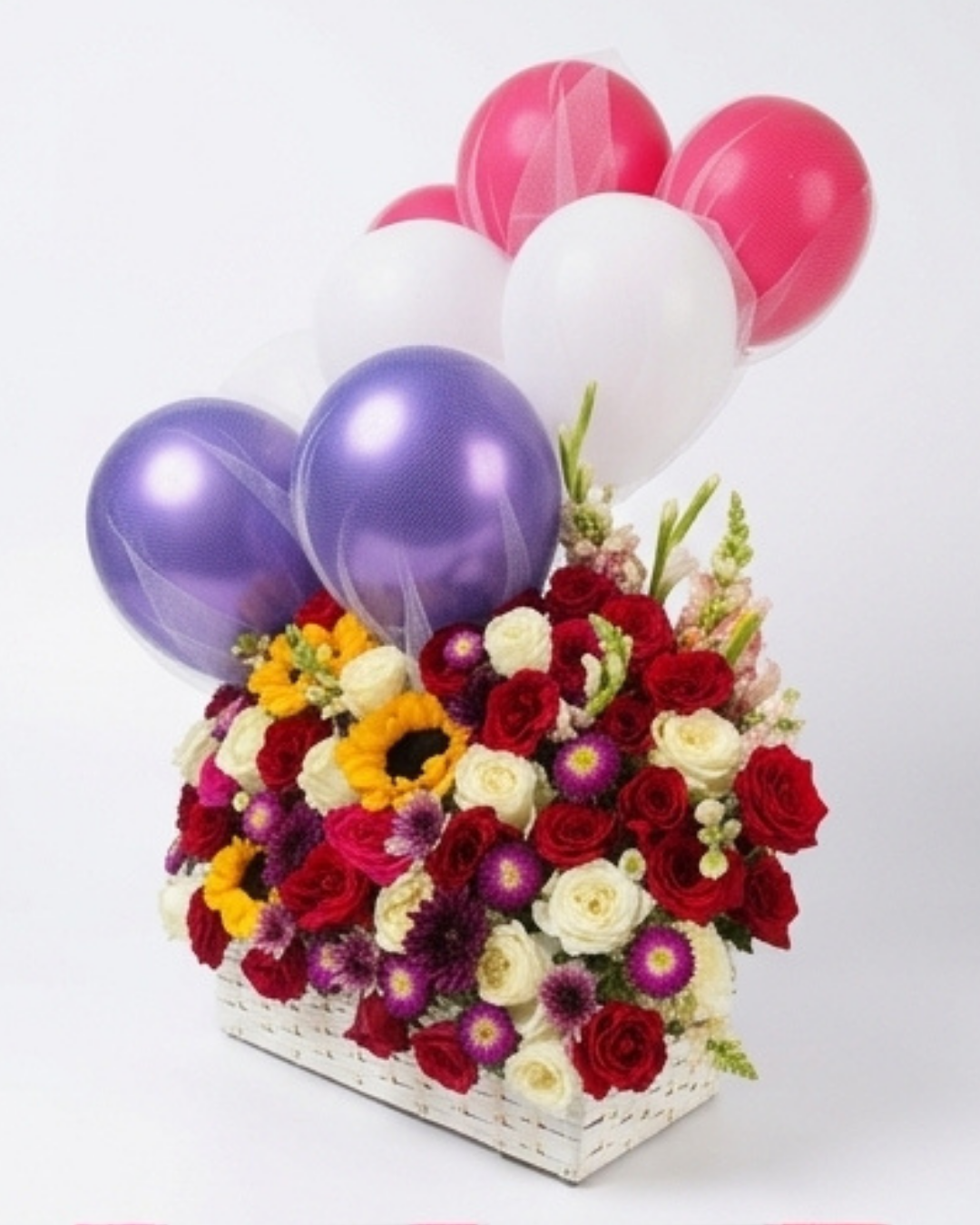 Celebration Joy Floral & Balloon Gift Basket detail 2