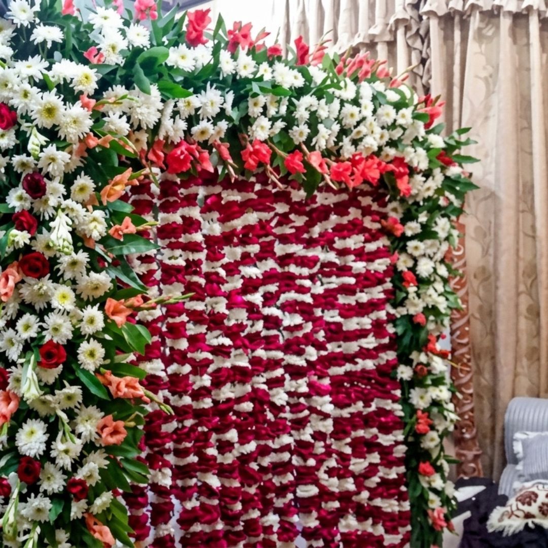 Premium Fresh & Artificial Luxury Wedding Masehri Floral Canopy | Bridal Room