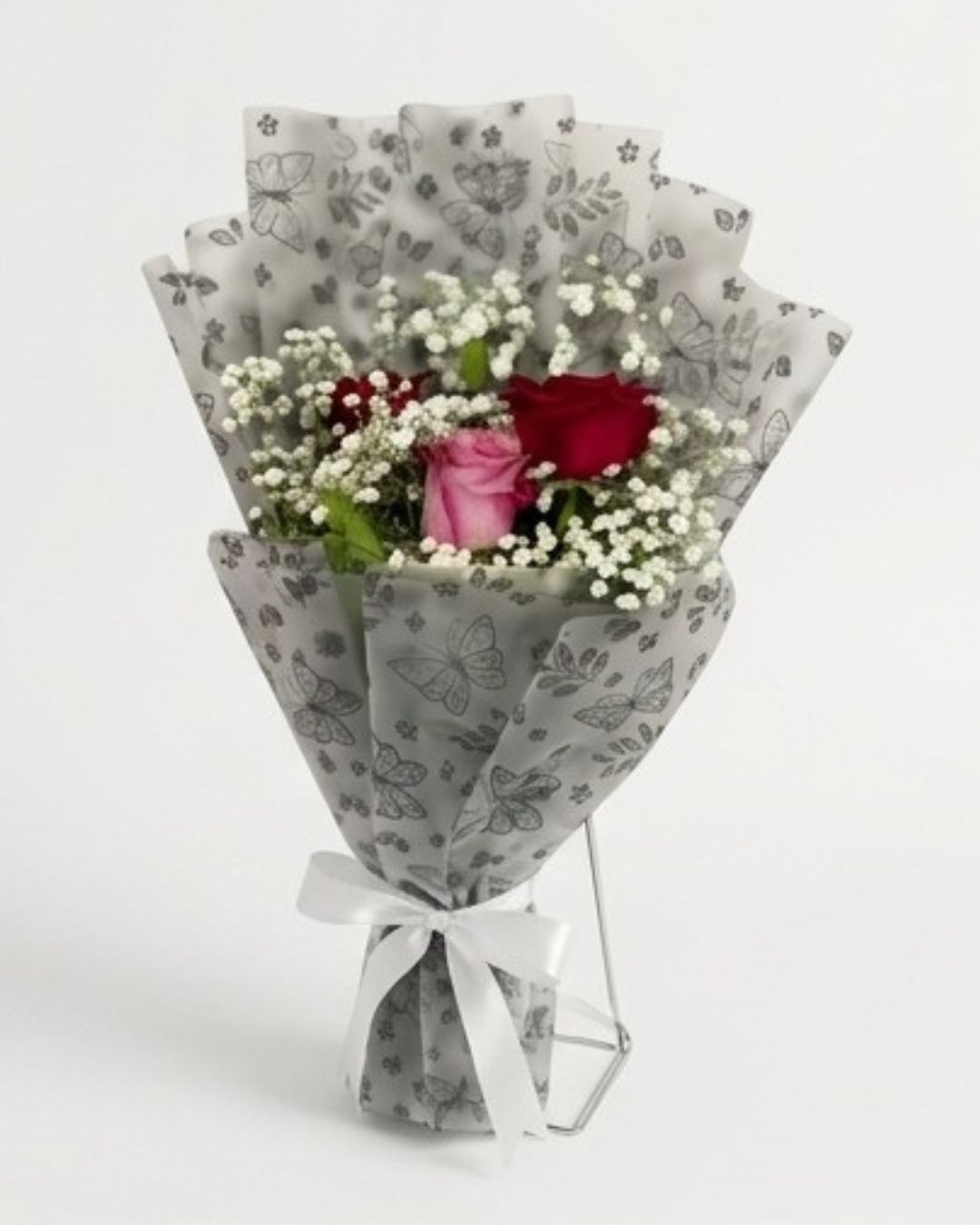 Enchanting Butterfly Print Rose Bouquet detail 2