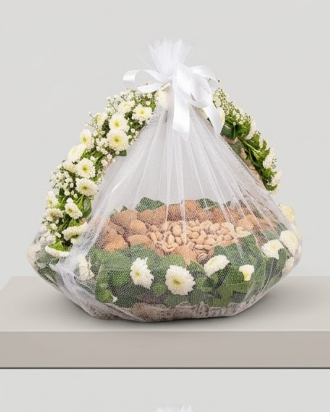 Golden Harvest Dry Fruit & Floral Gift Basket