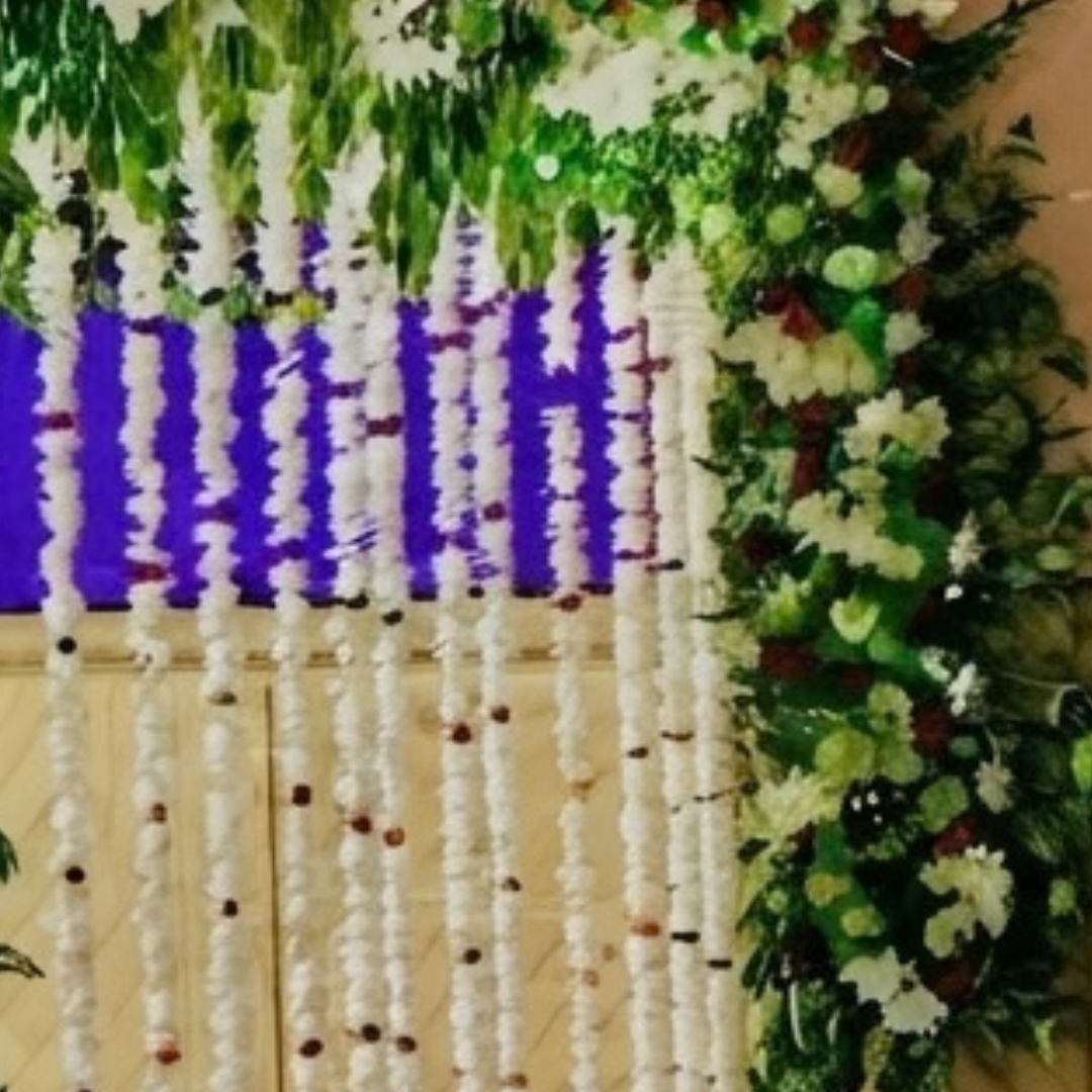 Floral Arch & Hanging Garland Bridal Room Decoration