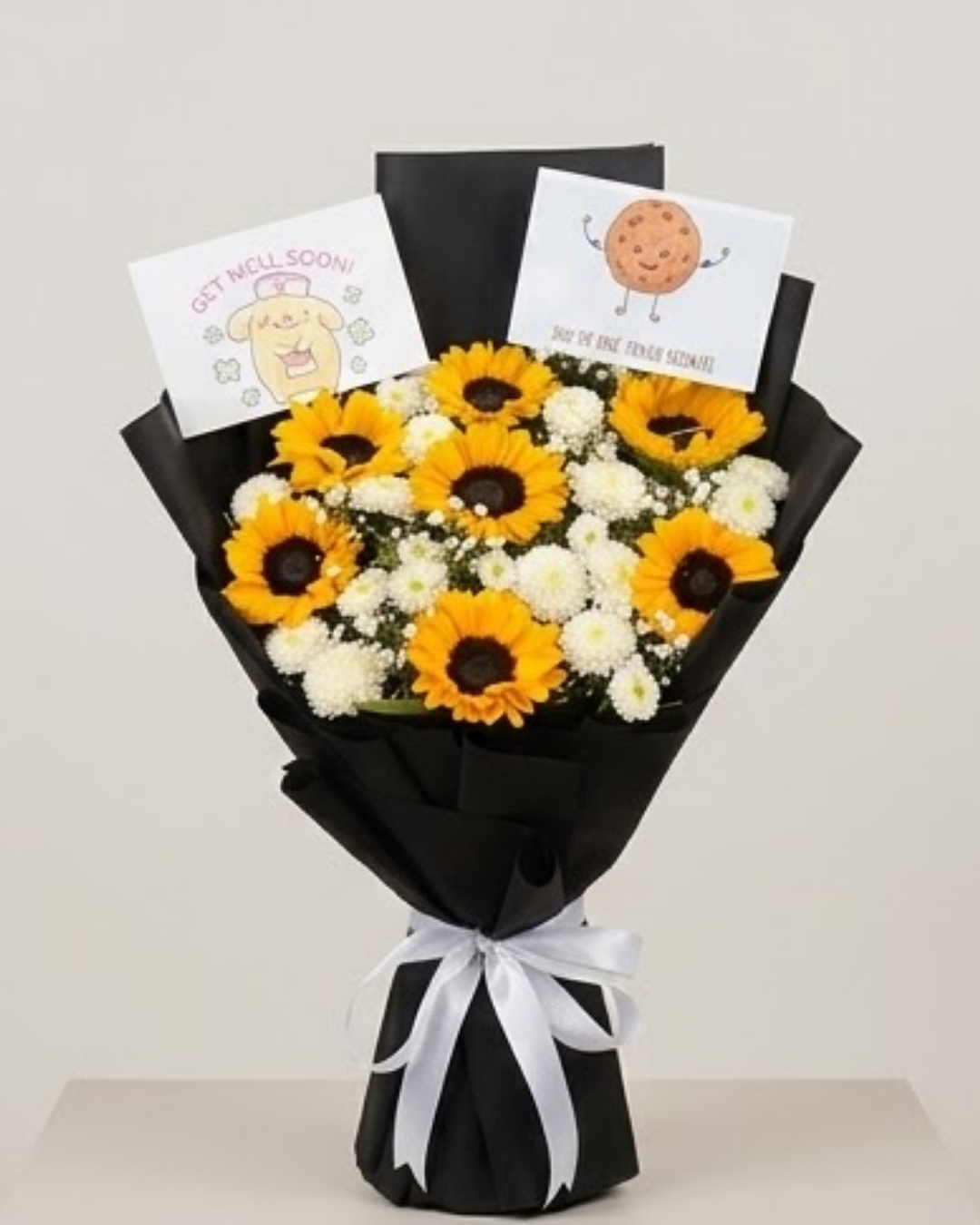 Sunshine Get Well Sunflower & Chrysanthemum Luxury Bouquet — Fresh Flowers by Aligoraya Flowers Market, Lahore