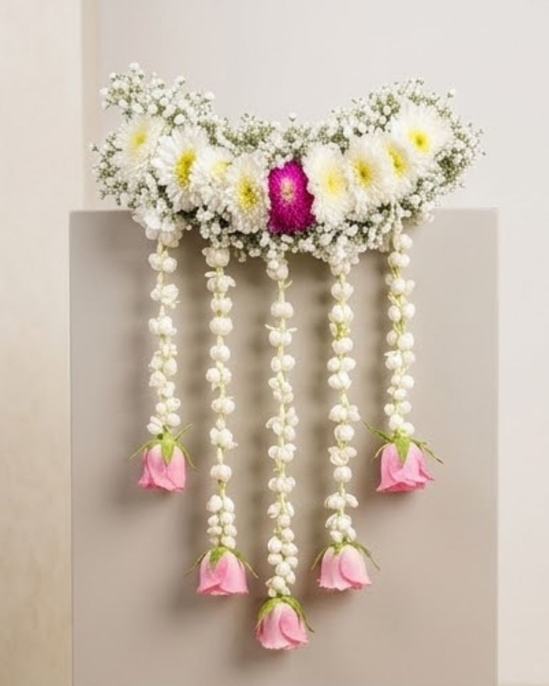 Bloom Cascade Traditional Floral shra& Hair Accessory detail 2