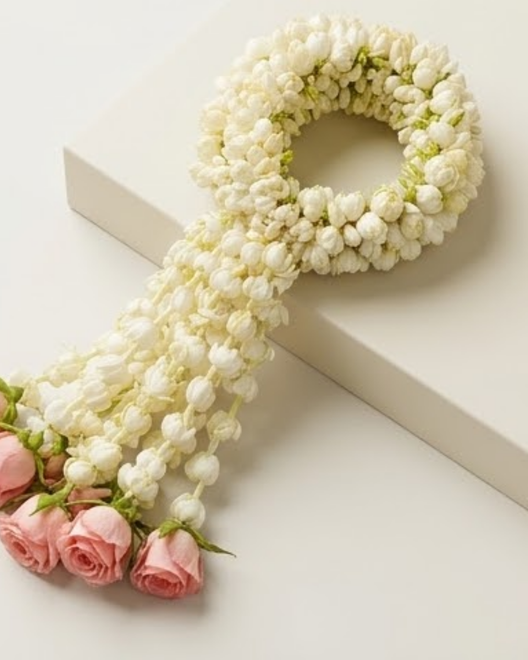 Ivory Charm Traditional Tube Rose Gajra & Wrist Ornament — Valentine's Day by Aligoraya Flowers Market, Lahore