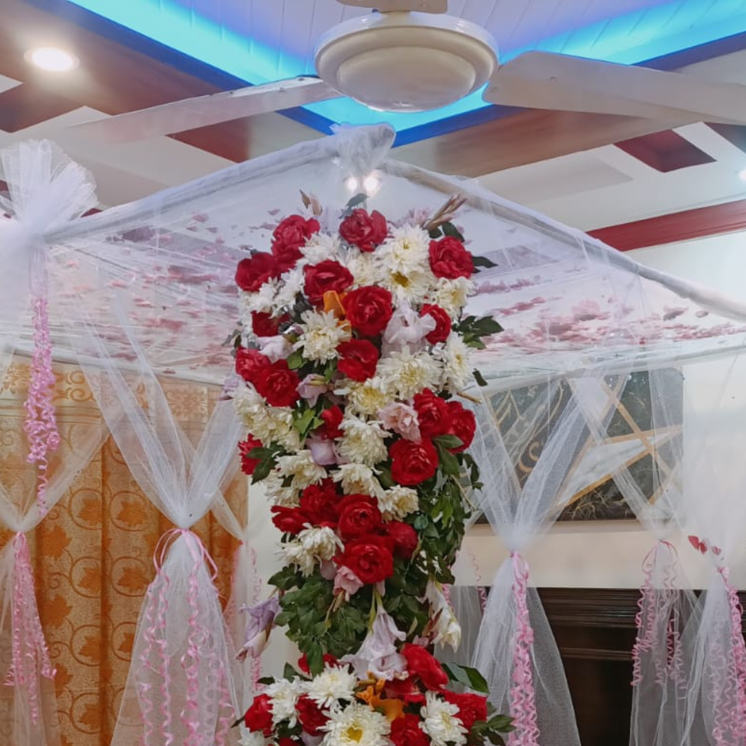 Luxury Masheri Wedding Bed Decoration - Choice of Fresh & Artificial Flowers