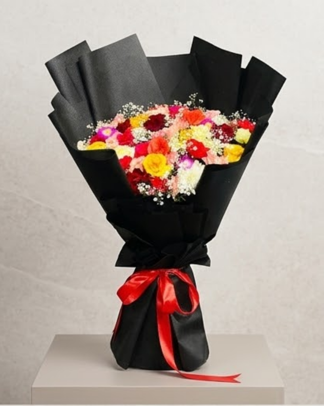 Midnight Rainbow Mixed Floral Luxury Bouquet — Fresh Flowers by Aligoraya Flowers Market, Lahore