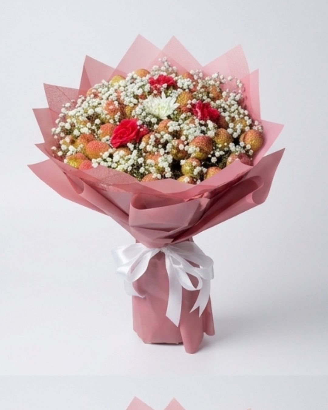 Sweet Blush Lychee & Floral Artisan Gift Bouquet detail 2