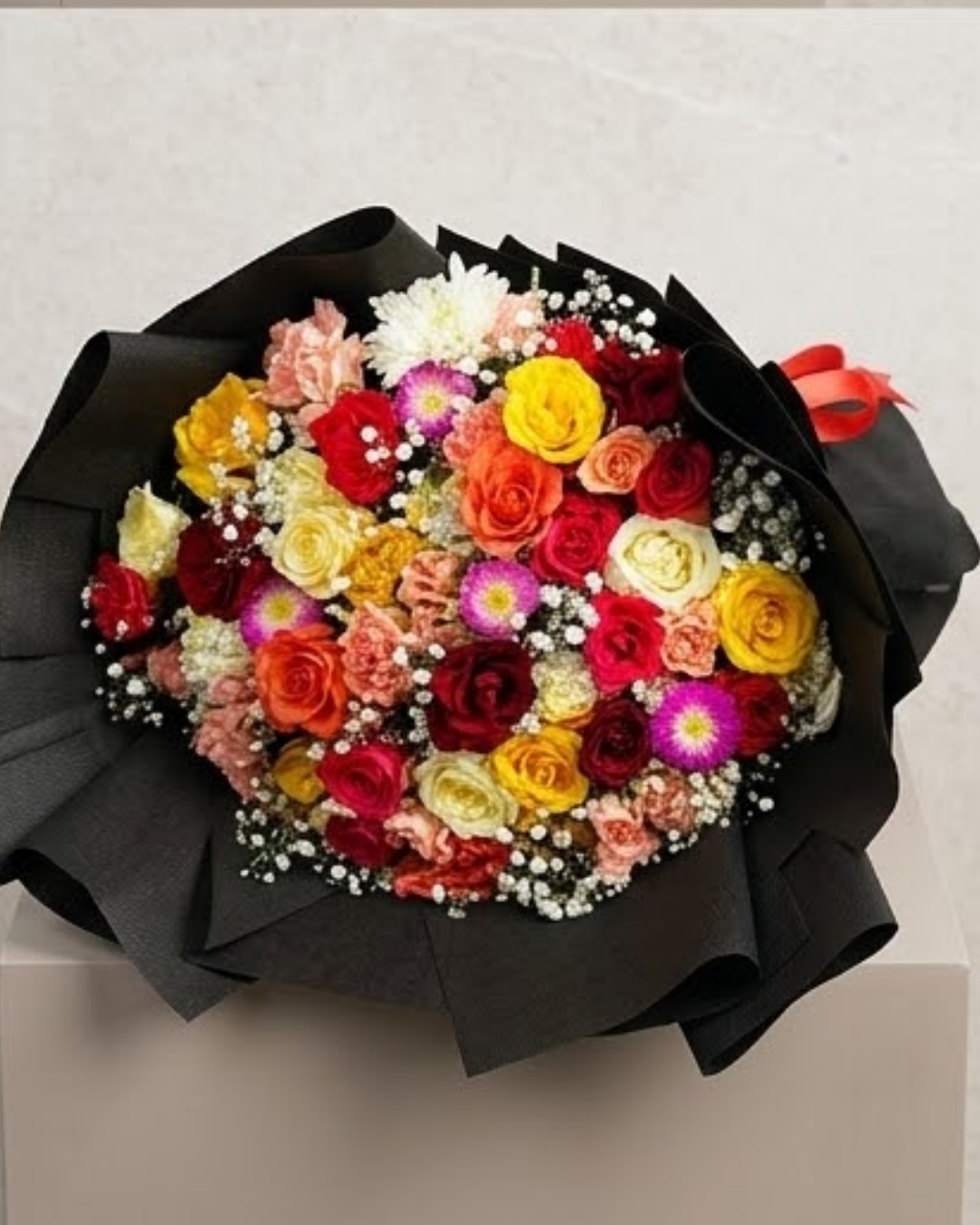 Midnight Rainbow Mixed Floral Luxury Bouquet detail 4