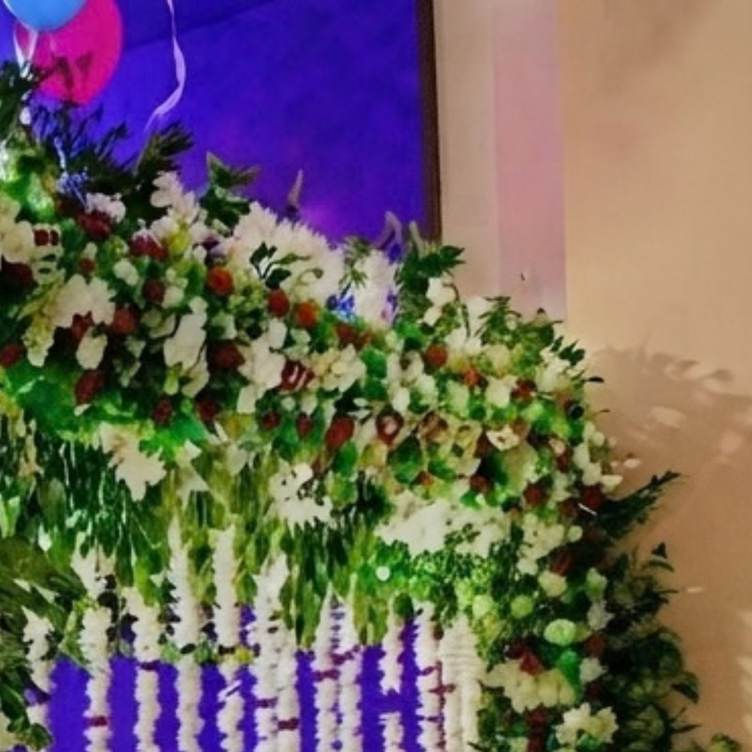 Floral Arch & Hanging Garland Bridal Room Decoration