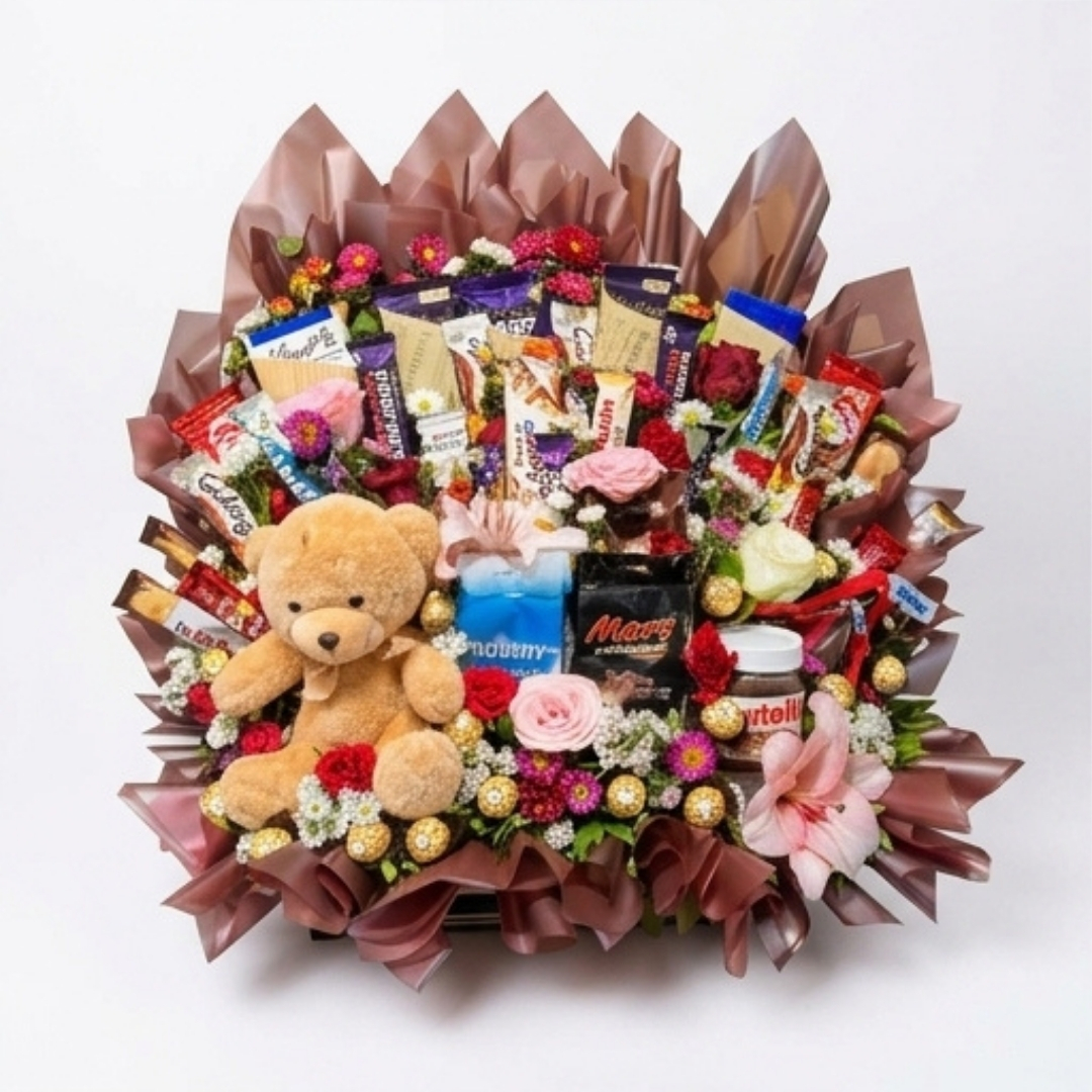 Ultimate Sweet Treats Floral & Chocolate Basket detail 4