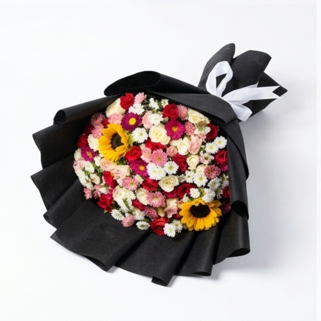 Midnight Glow Mixed Sunflower & Floral Bouquet detail 2