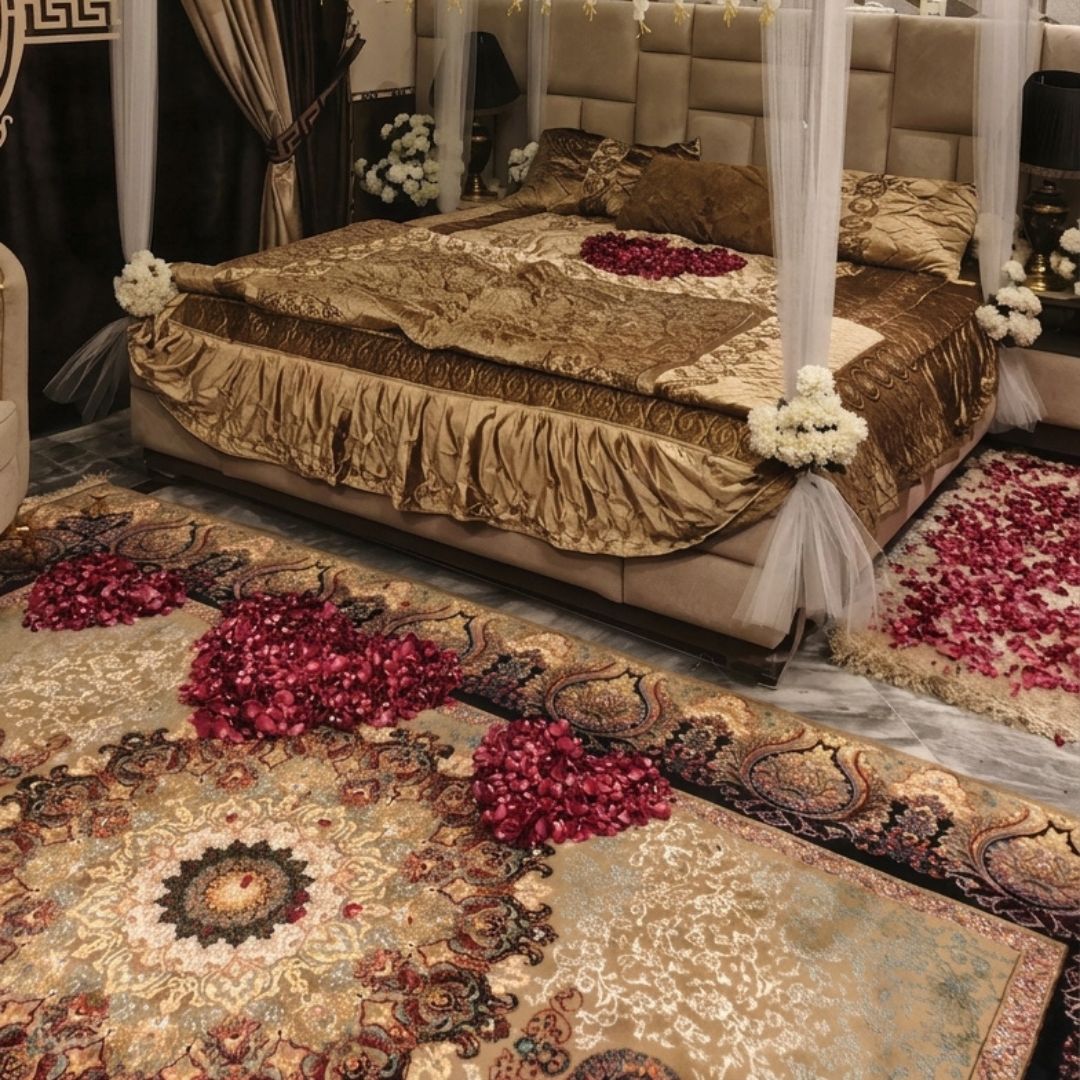Premium Artificial White Flower Canopy Wedding Bed Decoration