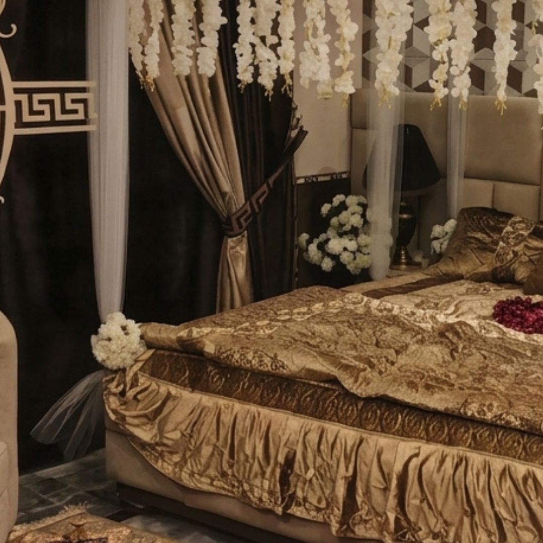 Premium Artificial White Flower Canopy Wedding Bed Decoration