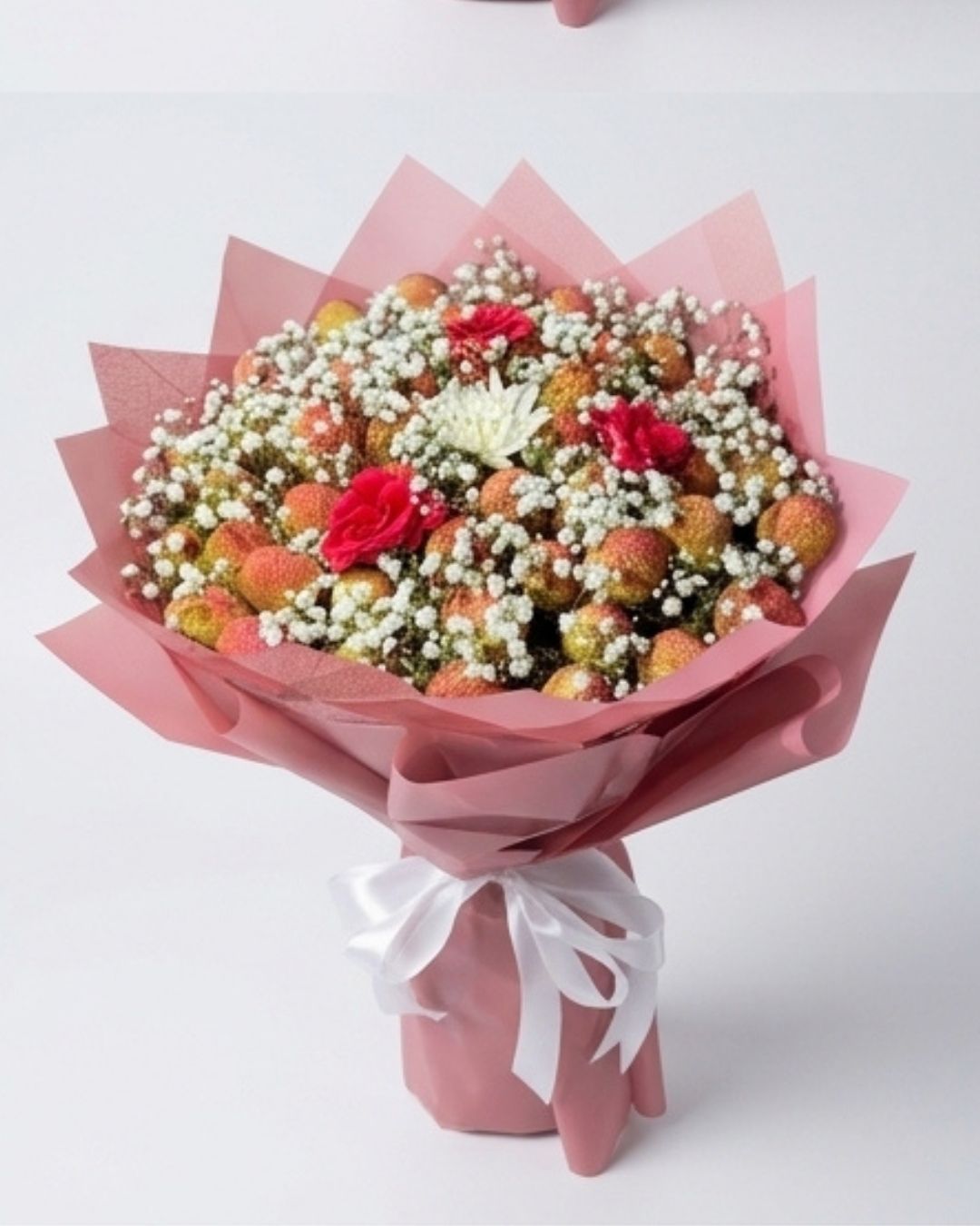 Sweet Blush Lychee & Floral Artisan Gift Bouquet detail 3