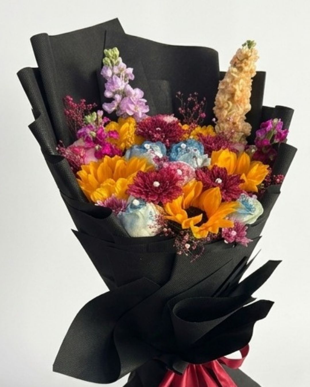 Midnight Sunset Mixed Sunflower & Rose Luxury Bouquet detail 2