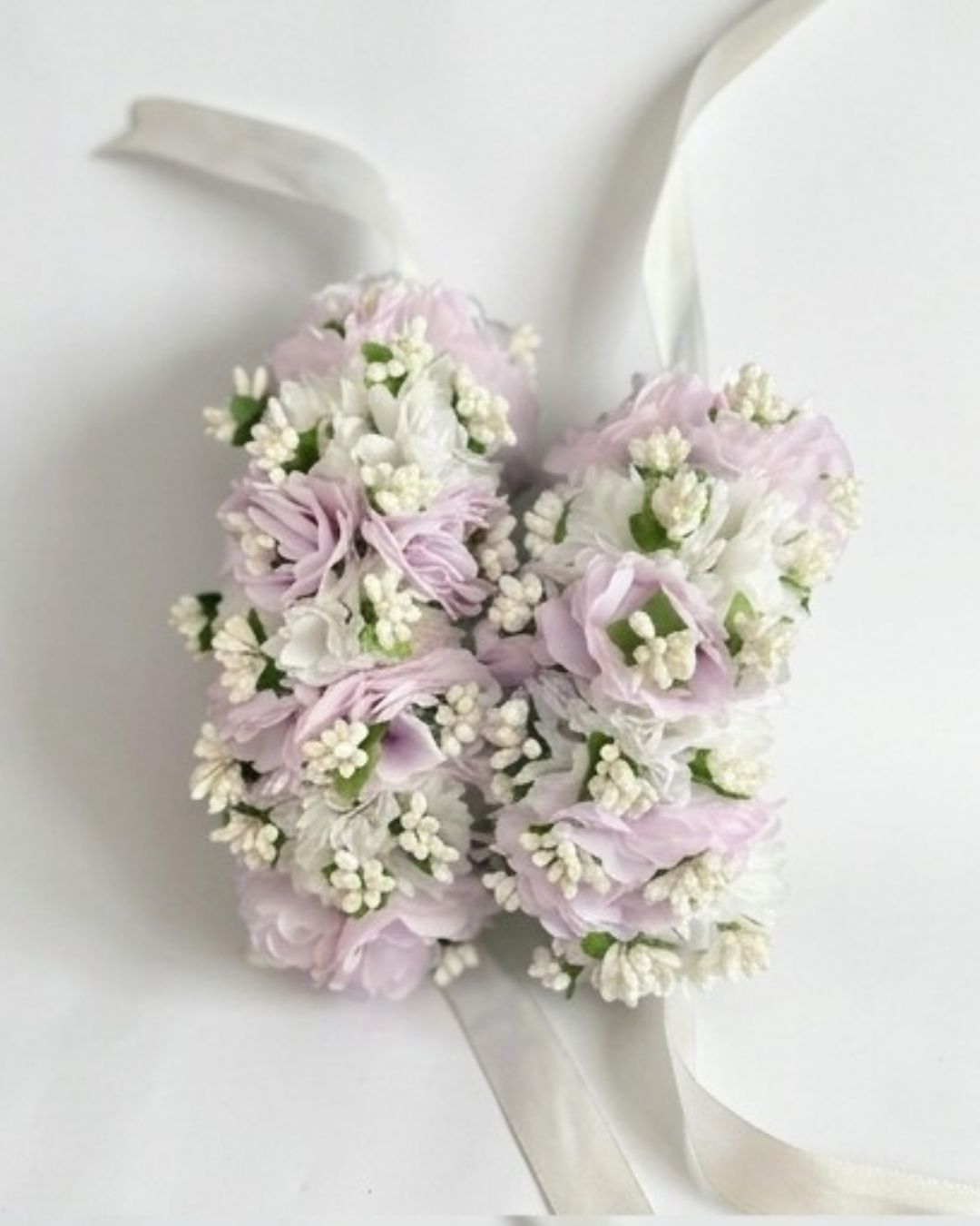 Blushing Pastel Floral Wrist Gajra (Pair) detail 2