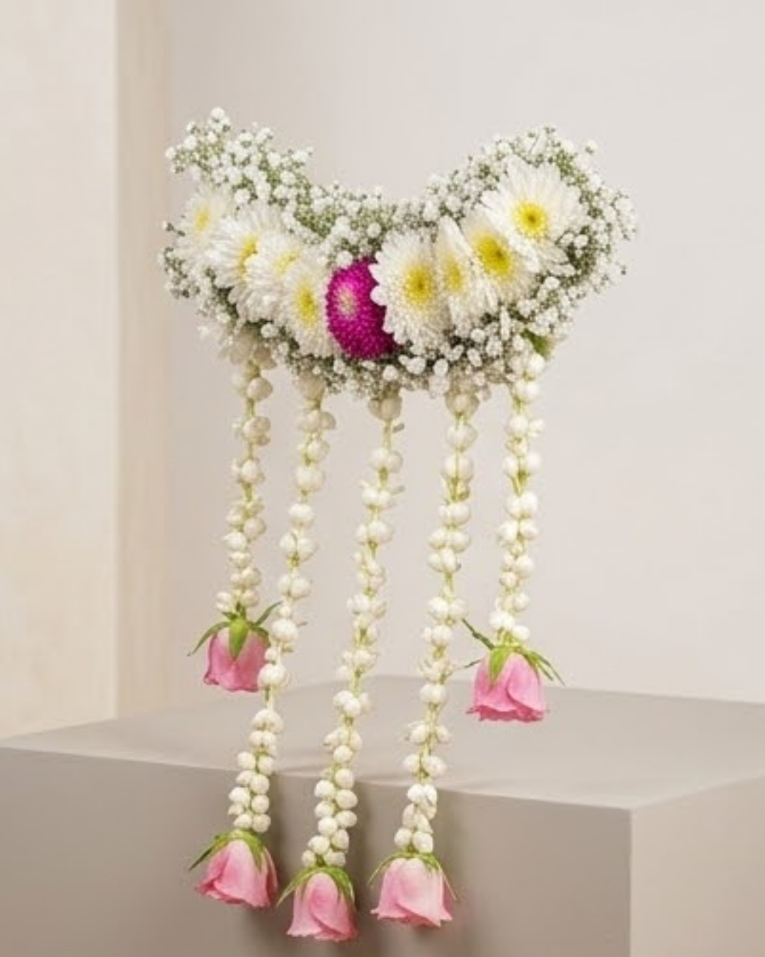 Bloom Cascade Traditional Floral shra& Hair Accessory detail 3
