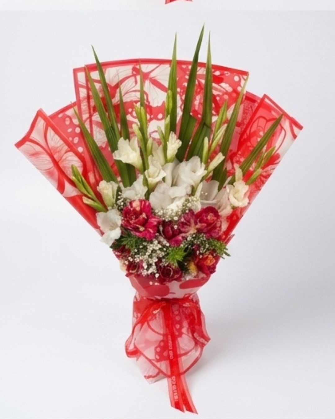 Crimson Flare Mixed Spike & Rose Luxury Bouquet detail 3