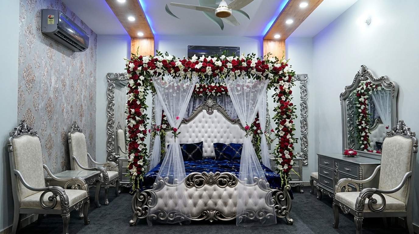 Masehri Bed Decoration Ideas: Fresh vs Artificial Flowers