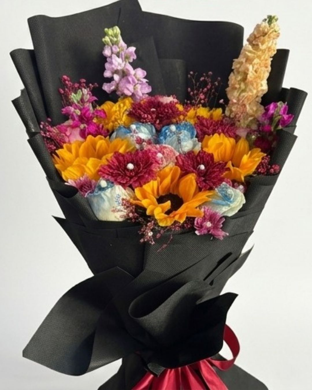 Midnight Sunset Mixed Sunflower & Rose Luxury Bouquet detail 3