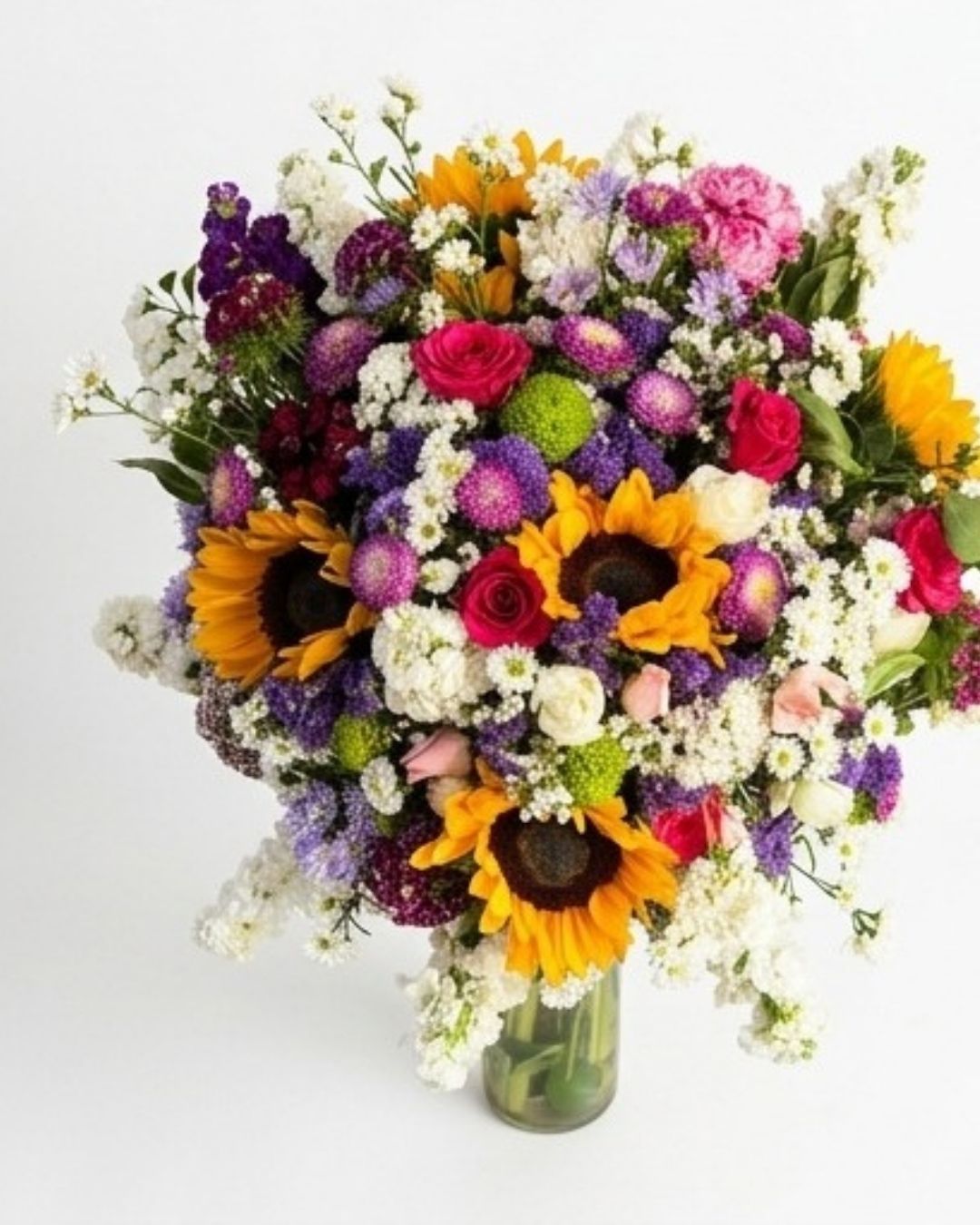 Vibrant Wildflower & Sunflower Luxury Vase Arrangement detail 4